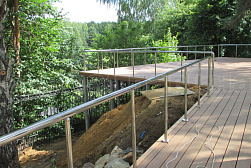 Ограждения и перила без ригелей из нержавеющей стали (без заполнения) в Челябинске. Готовые проекты ПерилаГлавСнаб - фото 8