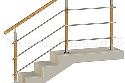 Перила и ограждения из нержавейки и дерева в Челябинске. Готовые проекты ПерилаГлавСнаб - фото 30