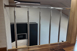 Ограждения и перила без ригелей из нержавеющей стали (без заполнения) в Челябинске. Готовые проекты ПерилаГлавСнаб - фото 12